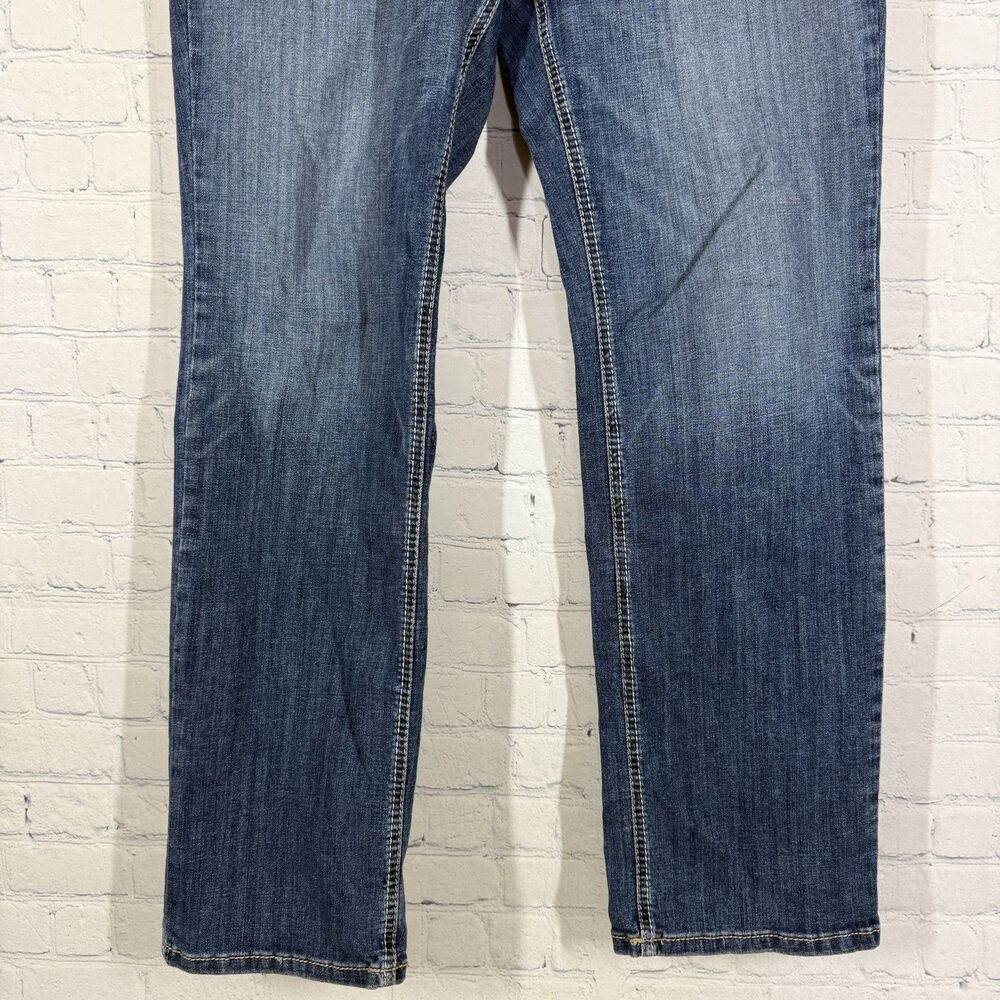 Ariat Real Denim Jeans 33 Blue Western Cowgirl Mid Rise Straight Waistband - Picture 9 of 16